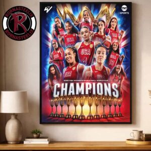 2026 FIBA Women’s Basketball World Cup Champions USA National Team Poster Decor Canvas