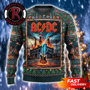 ACDC Electric Guitar Christmas Gift For Fan 2026 ACDC Ugly Sweater