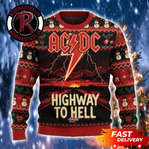 ACDC Rock Christmas High Way To Hell Pixel 2026 ACDC Ugly Sweater