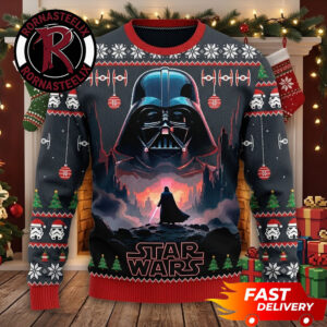 Anakin Skywalker Darth Vader 2026 Black And Red Pattern Star Wars Ugly Sweater