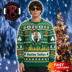 Boston Celtics Basketball Holiday Fan Gift Official Logo NBA Ugly Sweater