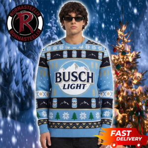 Busch Light Beer Light Blue Christmas 2026 Ugly Sweater
