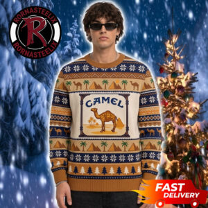 Cigarette Camel And Pyramids Desert 2026 Christmas Ugly Sweater