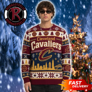 Cleveland Cavaliers Holiday Fan Gift Basketball NBA Ugly Christmas Sweater