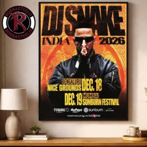 DJ Snake At Sunburn Festival In India 2026 On December 18 19 2026 Poster Decor Canvas