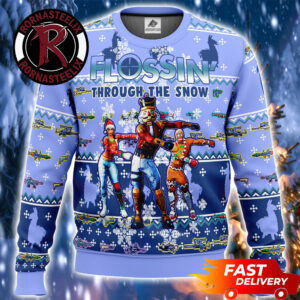 Flossin Through The Snow 2026 Christmas Gift Fortnite Ugly Sweater