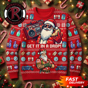 Fortnite Get In A Drop Santa Claus DJ Fortnite Ugly Sweater