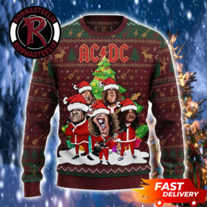 Funny Meme Christmas Gift 2026 ACDC Ugly Sweater