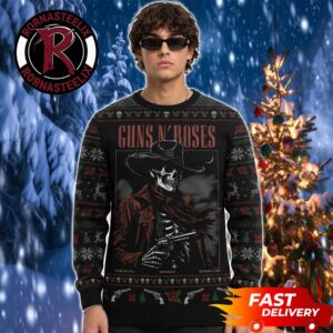 Guns N Roses Arlington Texas Show 2026 Skull Cowboys Christmas Merch Guns N Roses Ugly Sweater