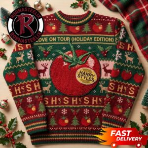 Harry Styles Together Together Tour 2026 Christmas New York Tomato Pattern Harry Styles Ugly Sweater