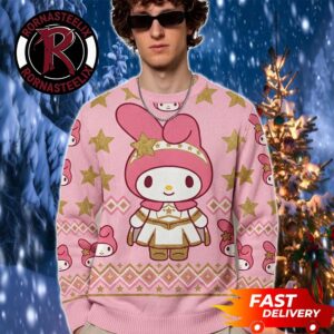 Hello Kitty x The Boys Melody Cosplay Starlight Funny Pink Pattern Hello Kitty Ugly Sweater