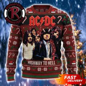 High Way To Hell Photo Graphic Red Rum ACDC Ugly Sweater