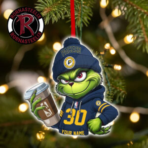 Indiana Pacers x Grinch Coffee Custom Name Christmas Holiday Gift 2026 NBA Ornament