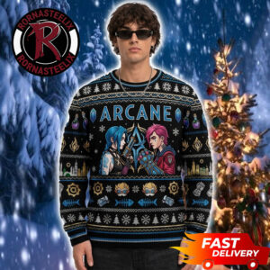 Jinx and Vi League Of Legends 2026 Gift Christmas Arcane Ugly Sweater