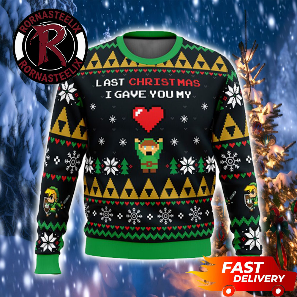 Link To My Heart Last Christmas Big Gift Christmas Legend Of Zelda Ugly Sweater Link To My Heart Last Christmas Big Gift Christmas Legend Of Zelda Ugly Sweater
