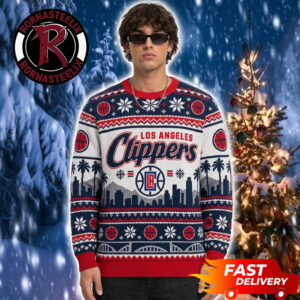 Los Angeles Clippers Holiday Fan Gift City Logo Basketball NBA Ugly Sweater