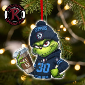 Los Angeles Clippers x Grinch Coffee Custom Name Christmas Holiday Gift 2026 NBA Ornament