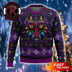 Majoras Mask Seamless Purple Gems Pattern Legend Of Zelda Ugly Sweater