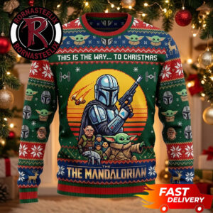 Mandalorian And Grogu Way To Merry Christmas 2026 Star Wars Ugly Sweater