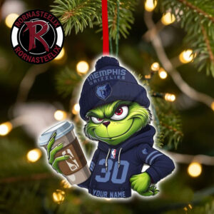 Memphis Grizzlies x Grinch Coffee Custom Name Christmas Holiday Gift 2026 NBA Ornament