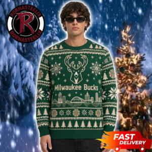 Milwaukee Bucks Christmas Fan Gift Green Pattern NBA Ugly Sweater