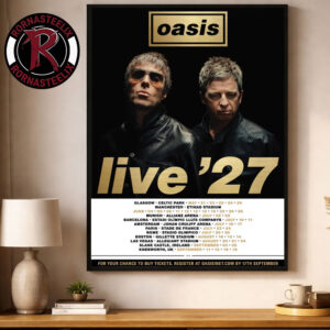 Oasis Live 27 Official Schedule Tour Dates Poster Canvas