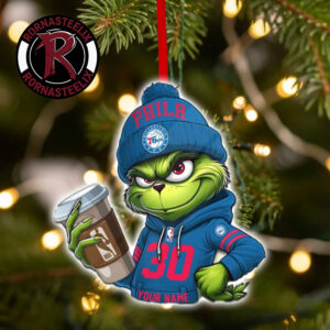 Philadelphia 76ers x Grinch Coffee Custom Name Christmas Holiday Gift 2026 NBA Ornament