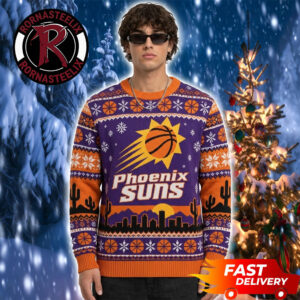Phoenix Suns Festive Xmas Fan Gift Basketball NBA Ugly Sweater