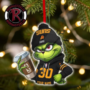 Phoenix Suns x Grinch Coffee Custom Name Christmas Holiday Gift 2026 NBA Ornament