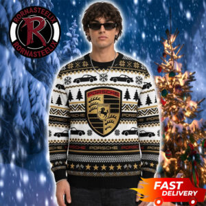 Porsche Super Sports Car Logo 2026 Christmas Gift Ugly Sweater