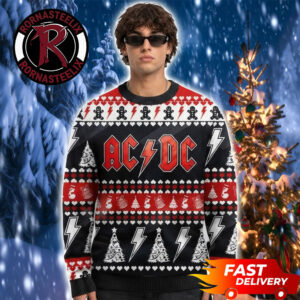 Rock N Roll Holiday Gift 2026 Merry Christmas ACDC Ugly Sweater