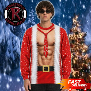 Santa Claus Six Pack Abs Muscle Body 2026 Funny Ugly Sweater
