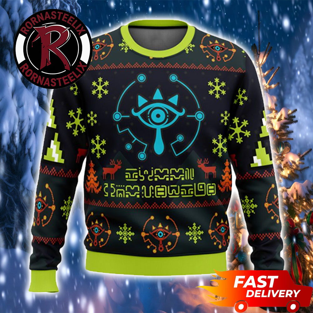 Sheikah Eyes Winter Snow Pattern Christmas Gift For Fan Legend Of Zelda Ugly Sweater Sheikah Eyes Winter Snow Pattern Christmas Gift For Fan Legend Of Zelda Ugly Sweater