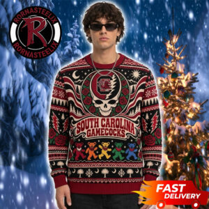 South Carolina Gamecocks x Grateful Dead Christmas Fan Gift Dancing Bears NCAA Ugly Sweater