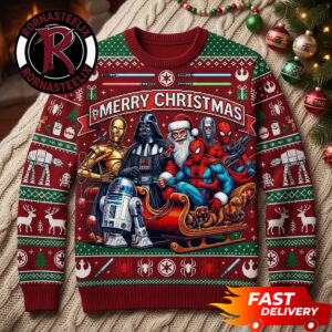 Star Wars x Spider Man Merry Christmas Fan Gift 2026 Star Wars Ugly Sweater
