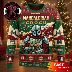 The Mandalorian And Grogu Baby Yoda Christmas Pattern Star Wars Ugly Sweater