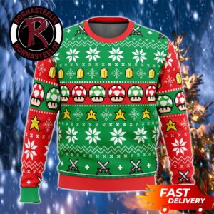 Toad Mushroom Kingdom Christmas Gift Mario Ugly Sweater