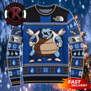 Water Pokemon Blastoise Anime Blue Pattern Christmas Gift Pokemon Ugly Sweater