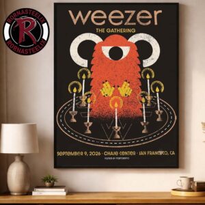 Weezer The Gathering Tour 2026 San Francisco CA Venue Poster At Chase Center On September 9 2026 Poster Decor Canvas