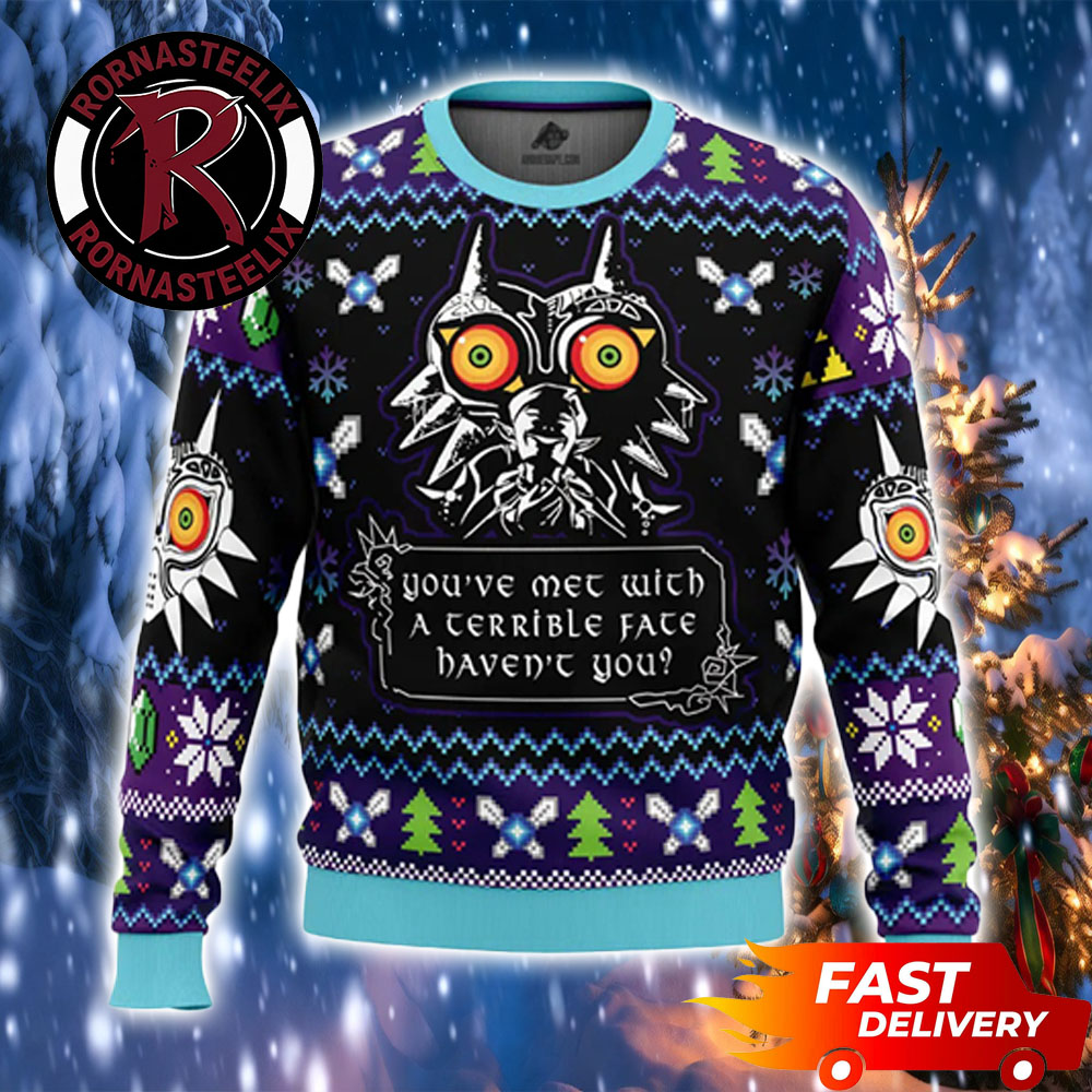 You Met With a Terrible Fate Majora Mask Legend Of Zelda Ugly Sweater You Met With a Terrible Fate Majora Mask Legend Of Zelda Ugly Sweater