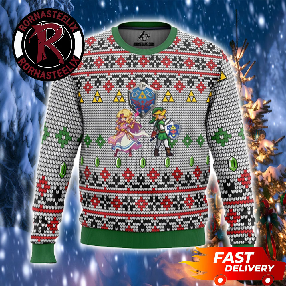 Zelda And Link Classic Pattern 2026 Christmas Legend Of Zelda Ugly Sweater Zelda And Link Classic Pattern 2026 Christmas Legend Of Zelda Ugly Sweater