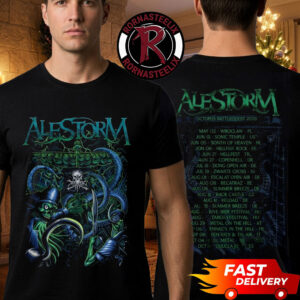 Alestorm 2026 Octopus Battlequest Summer Tour Schedule Tour Dates Unisex T Shirt Two Sided