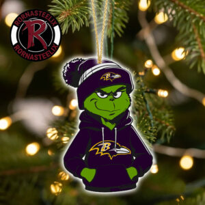 Baltimore Ravens x Grinch 2026 Decorate Gift Christmas NFL Ornament