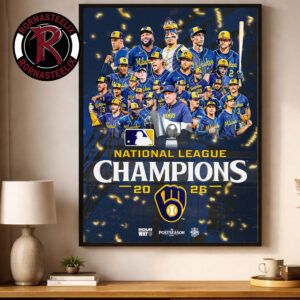 Celebrates Milwaukee Brewers Champions National League Championship NLCS 2026 Coming World Series Poster Decor