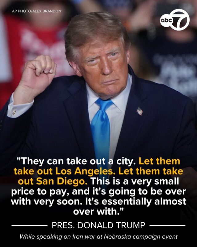 Donald Trump Speaking On Iran War At A Midterm Campaign Event in Nebraska