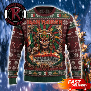Eddie Clan Chief Iron Maiden Mexico 2026 Christmas For Fan Iron Maiden Ugly Sweater