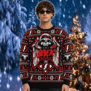Fall Of Itle Occays Skull Helmet Artwork Christmas 2026 Slayer Ugly Sweater