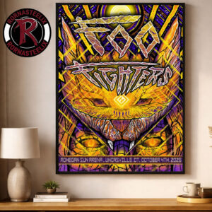 Foo Fighters Uncasville Connecticut Venue Poster At Mohegan Sun Arena On October 4 2026 Take Cover Tour 2026 Poster Decor Canvas