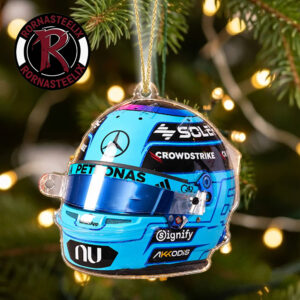 George Russell Mercedes F1 Team Racing Fan Gift 2026 Tricolor Helmet Formula 1 Ornament