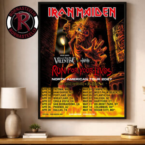 Iron Maiden Run For Your Lives Tour North America 2027 Schedule Tour Dates Poster Decor